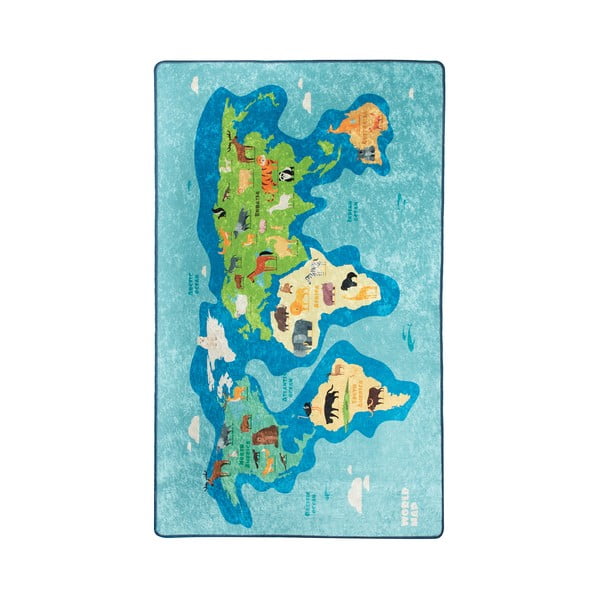 Map kék csúszásgátlós gyerekszőnyeg, 100 x 160 cm Chilai