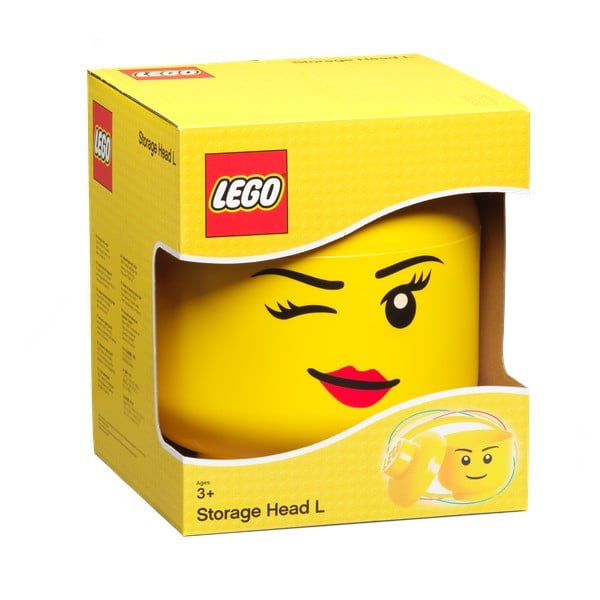 Winky sárga fejformájú tárolódoboz, ⌀ 24,2 cm - LEGO®