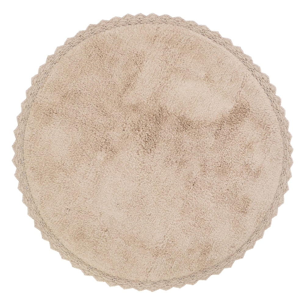 Perla bézs, kézzel készített pamut szőnyeg, ø 110 cm - nattiot