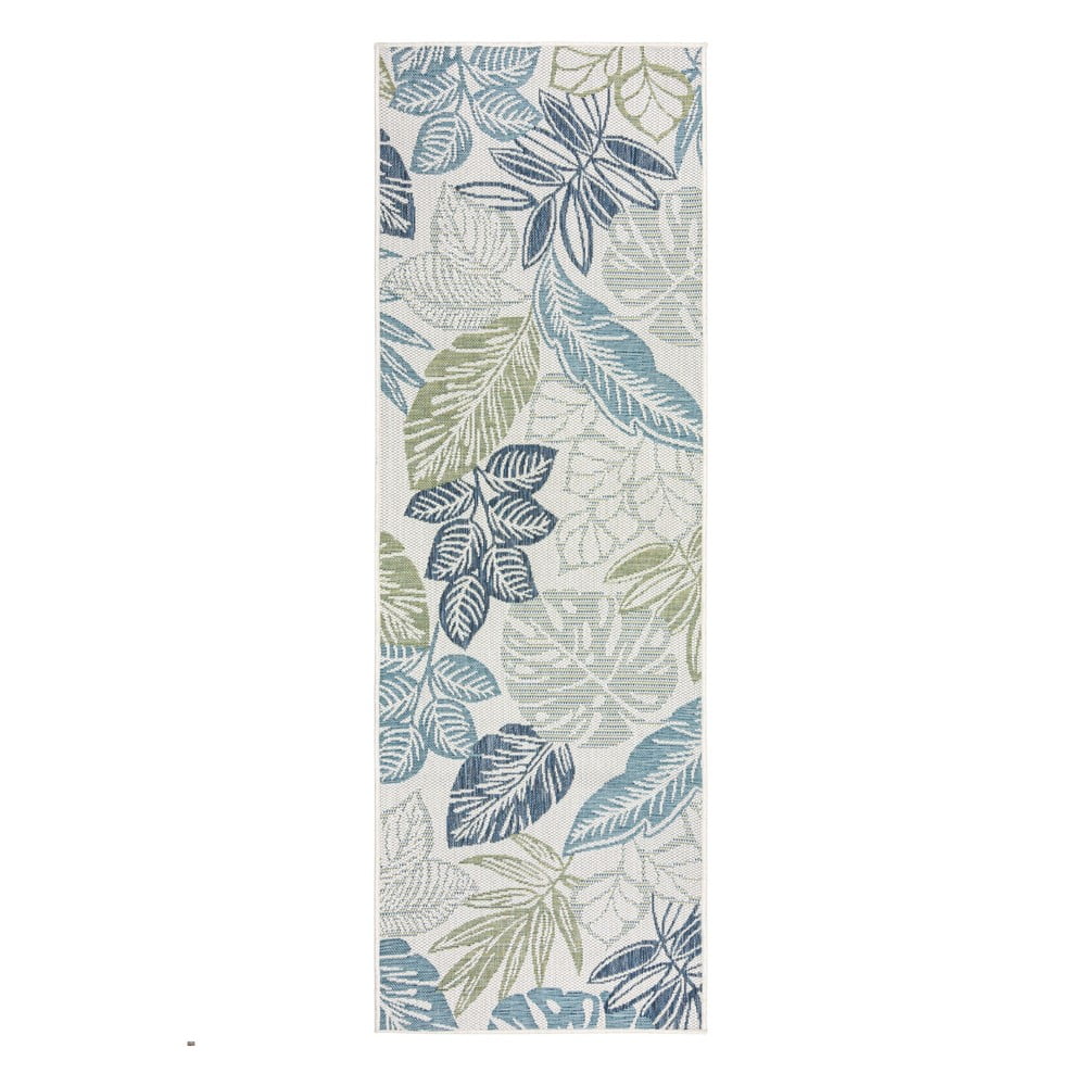 Zöld-kék kültéri-beltéri szőnyeg 80x230 cm Bella Leaf – Flair Rugs