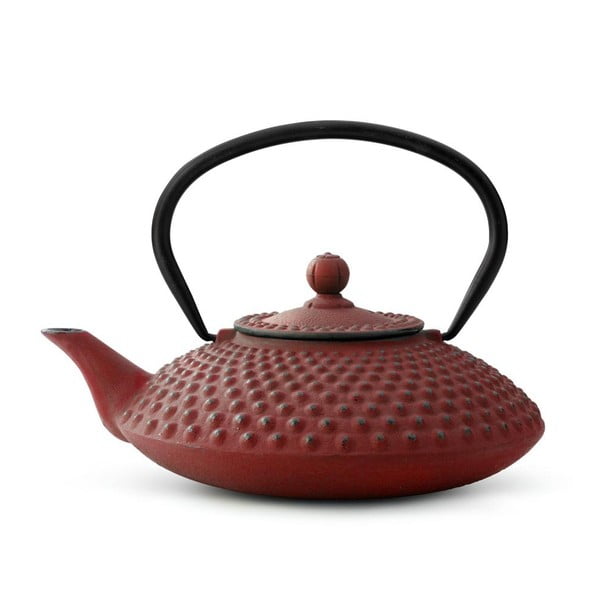 Xilin piros öntöttvas teáskanna szűrővel, 1,25 l - Bredemeijer