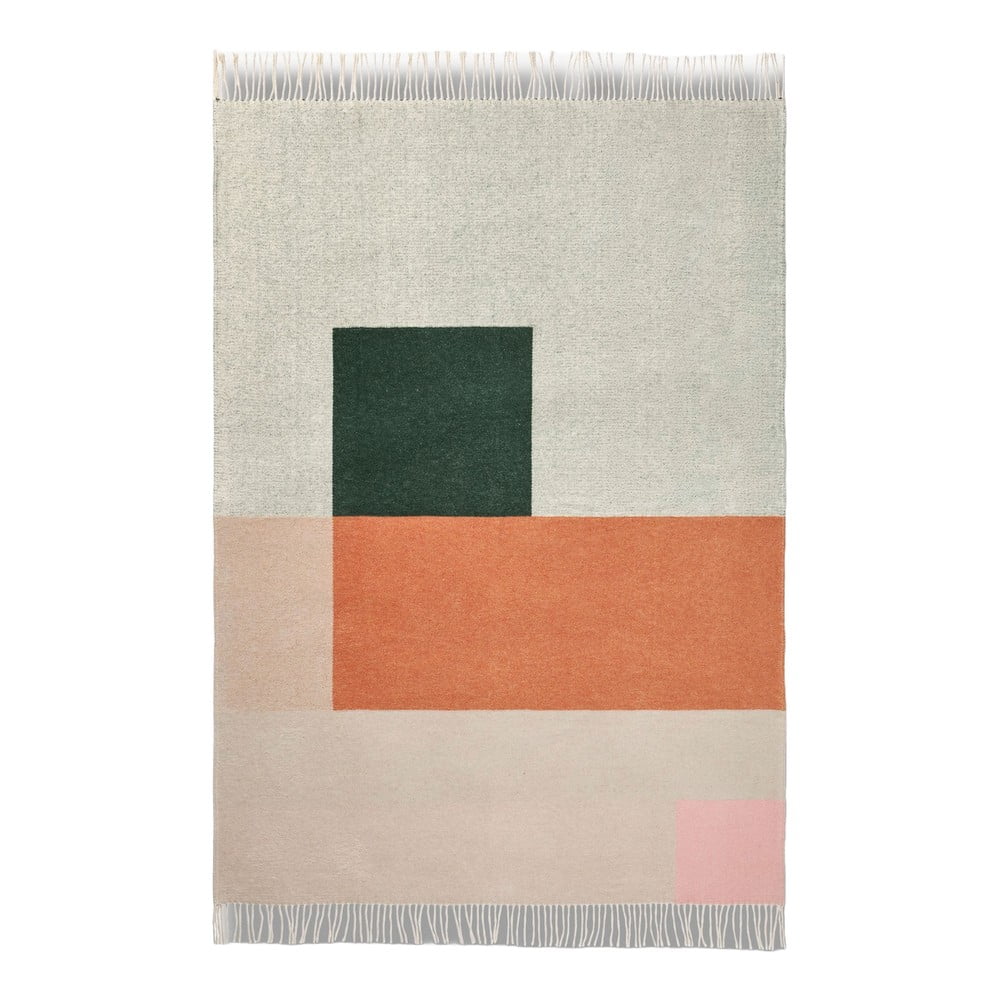 Zöld-téglavörös takaró 125x190 cm Brick – Mette Ditmer Denmark