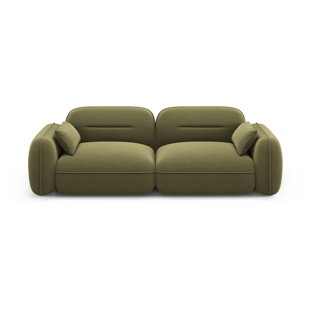 Zöld bársony kanapé 230 cm audrey – interieurs 86