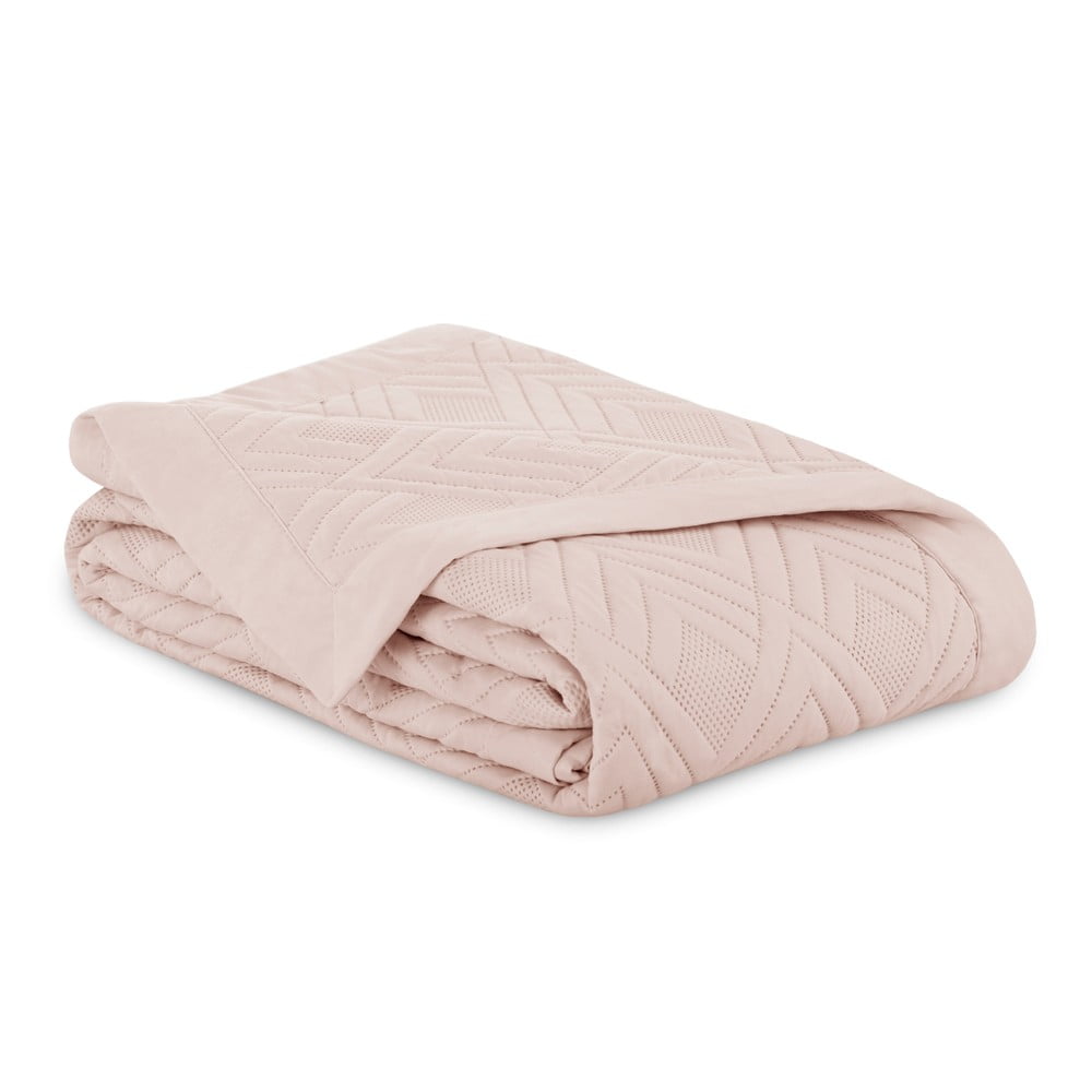 Világos rózsaszín mikroszálas steppelt ágytakaró 170x210 cm Ophelia – AmeliaHome