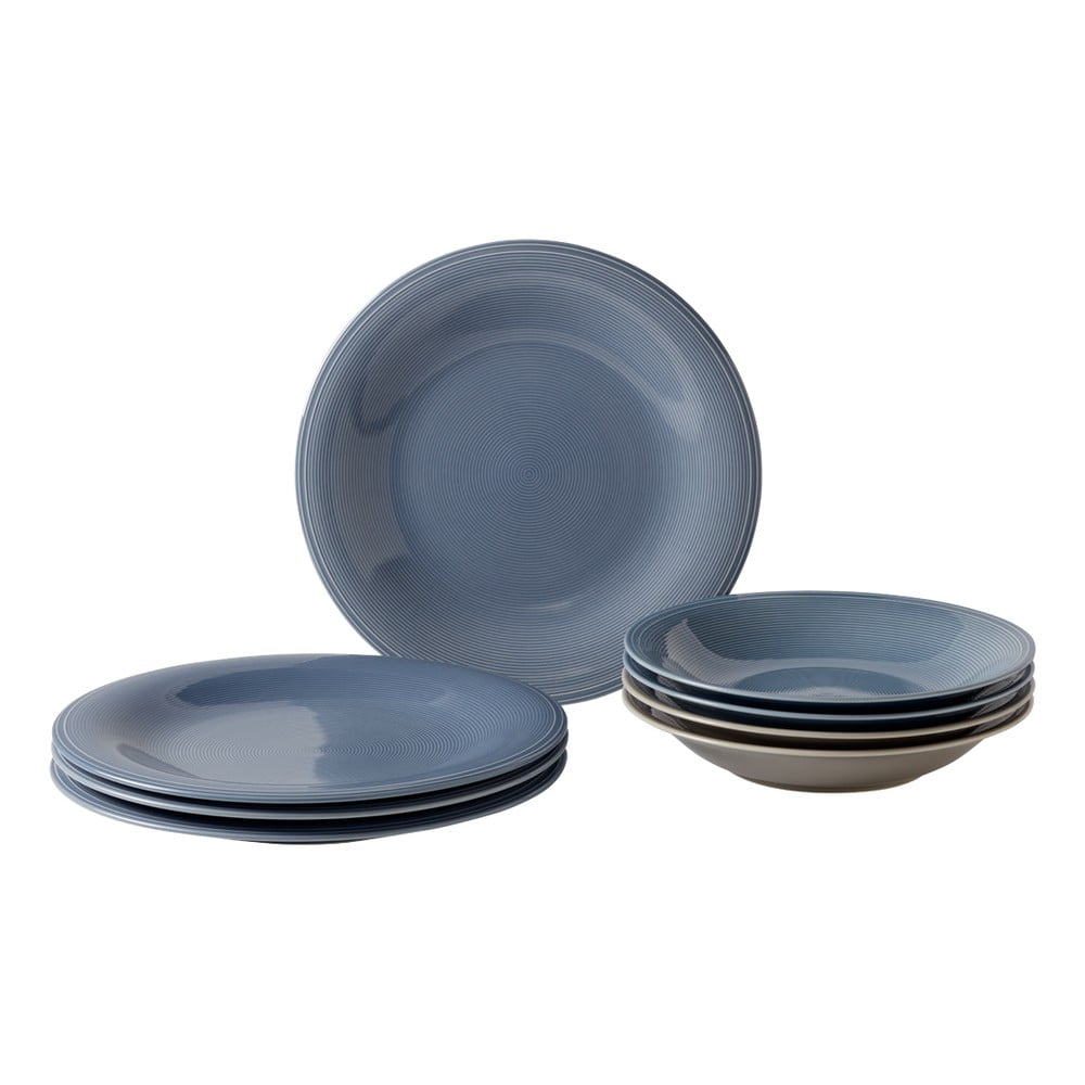 Like Color Loop 8 db-os kék porcelán tányér készlet - Villeroy & Boch