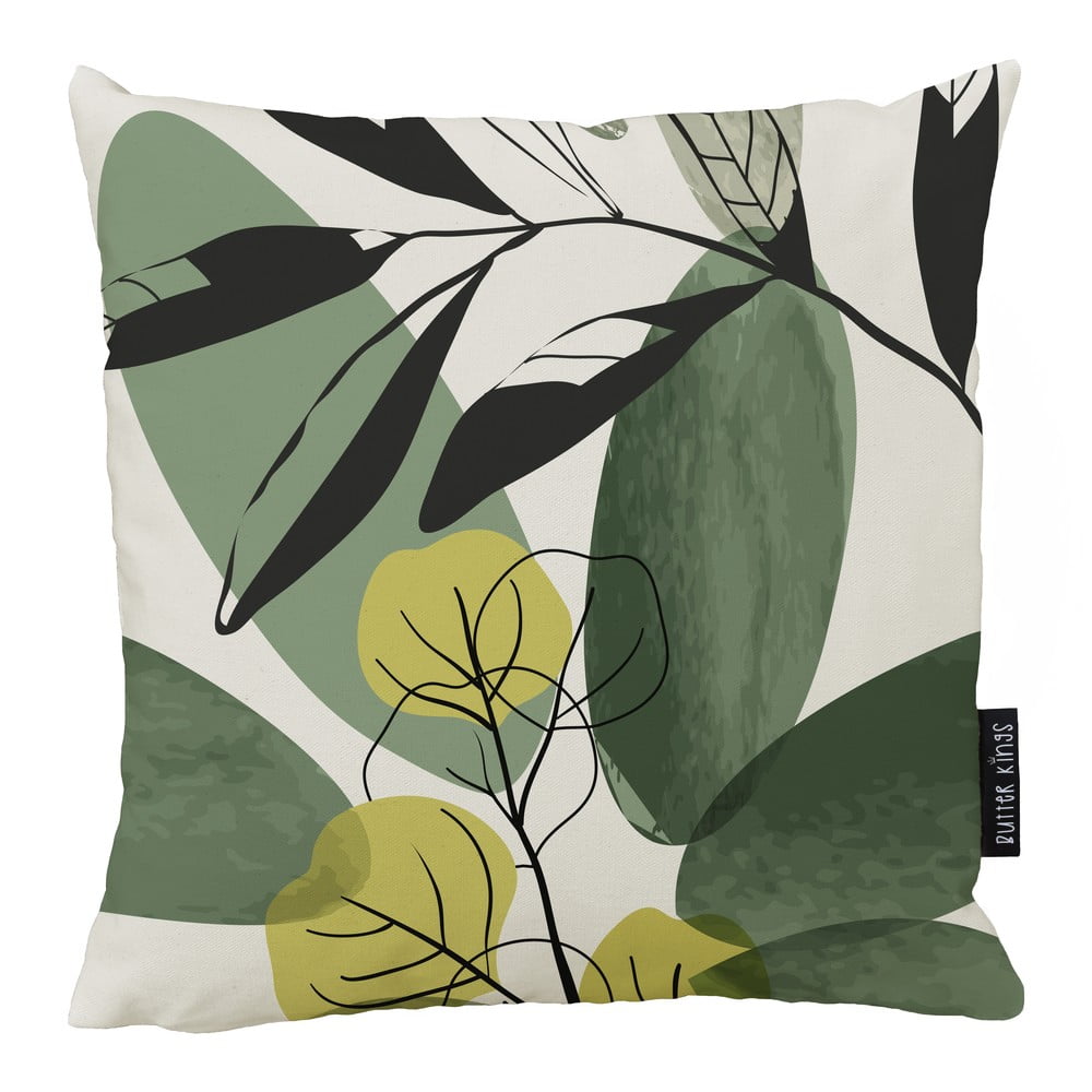 Shades of Green 1. zöld-fehér pamut párnahuzat, 50 x 50 cm - Butter Kings