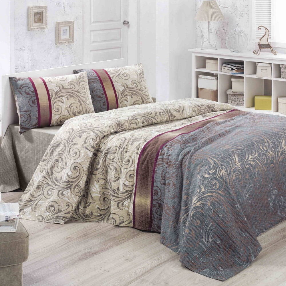 Dupla ágytakaró, Victoria, Hurrem, 200x230 cm, 100% pamut, 260 gr / m², többszínű