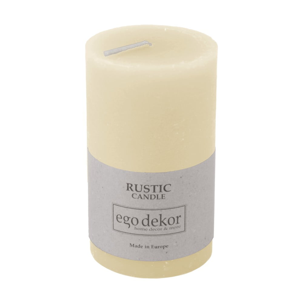 Rust krémfehér gyertya, égési idő 38 óra - Rustic candles by Ego dekor