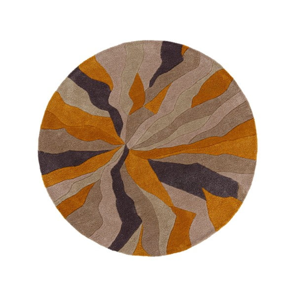 Splinter sárga szőnyeg ⌀ 135 cm - Flair Rugs