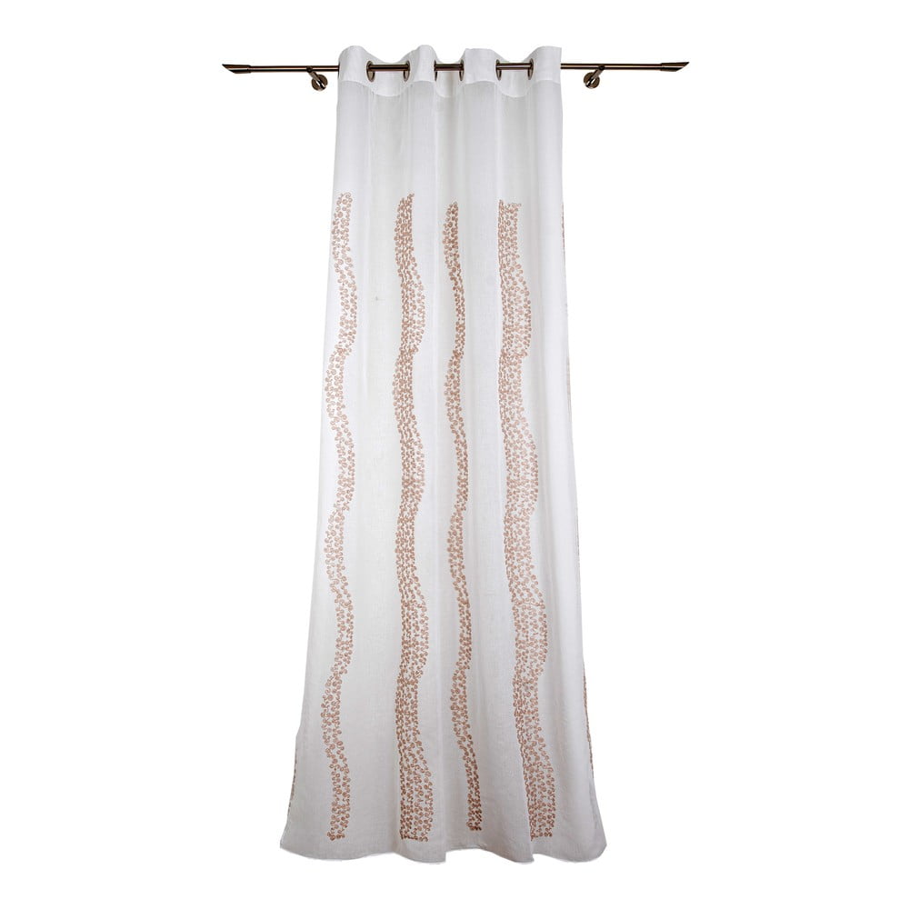 Fehér-bézs átlátszó függöny 140x245 cm Medrassa – Mendola Fabrics