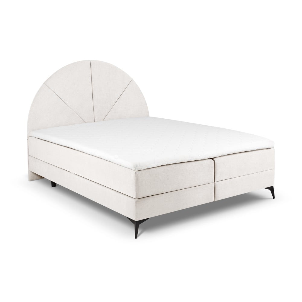 Bézs boxspring ágy tárolóhellyel 160x200 cm sunset – cosmopolitan design
