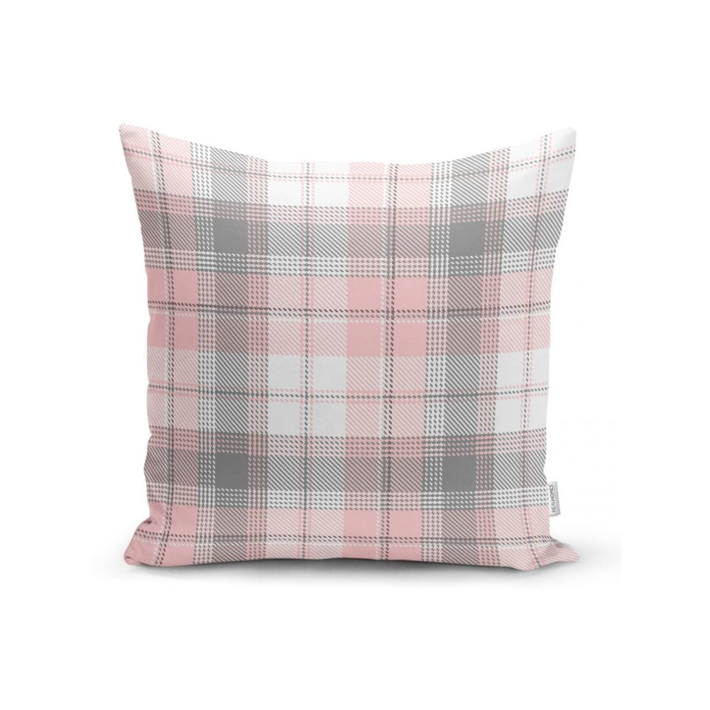 Flannel szürke-rózsaszín dekorációs párnahuzat, 45 x 45 cm - Minimalist Cushion Covers