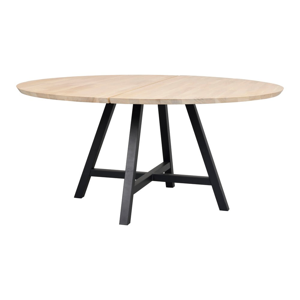 Kerek étkezőasztal tölgyfa dekoros asztallappal 150x150 cm carradale - rowico