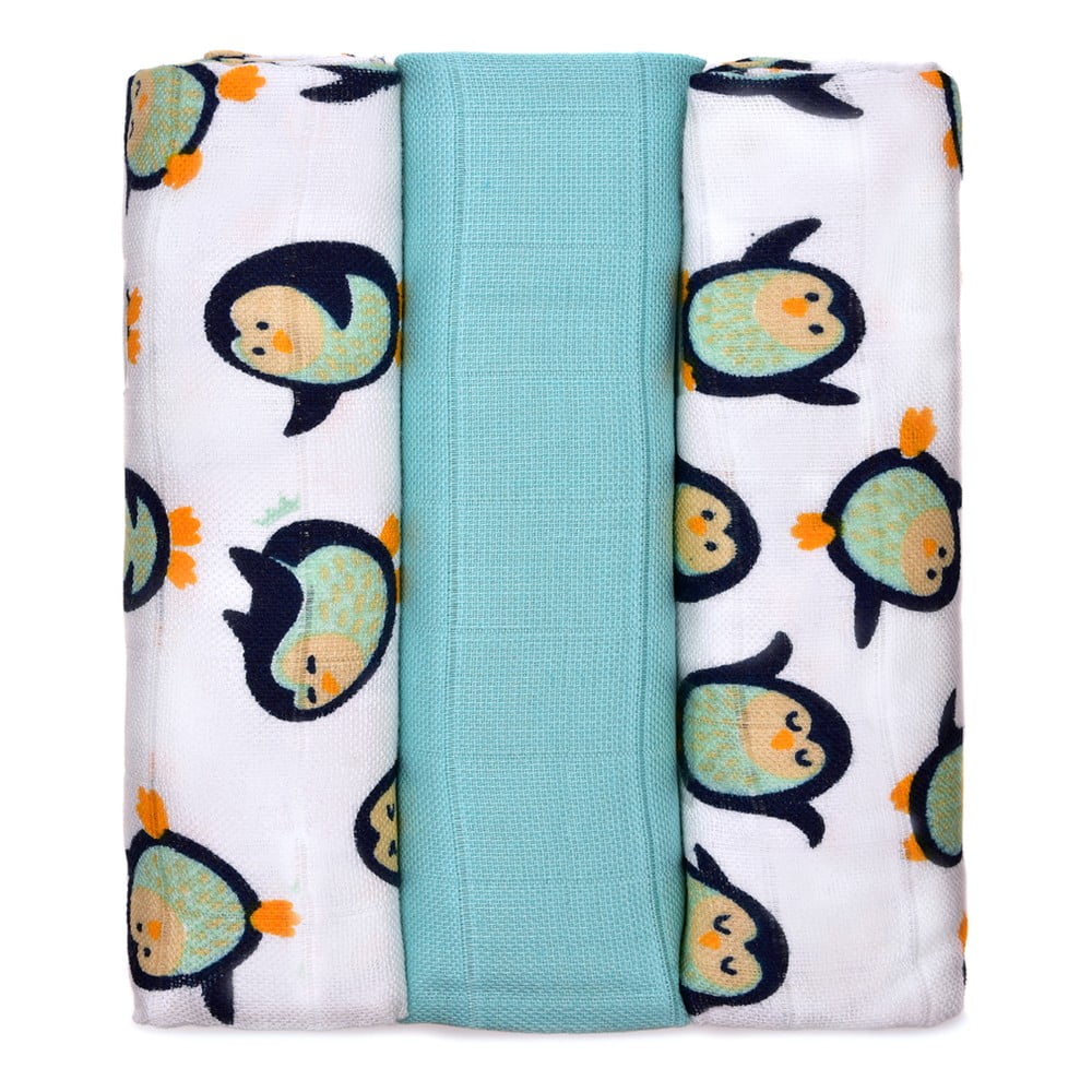 Penguins 3 db textilpelenka, 70 x 70 cm - T-TOMI