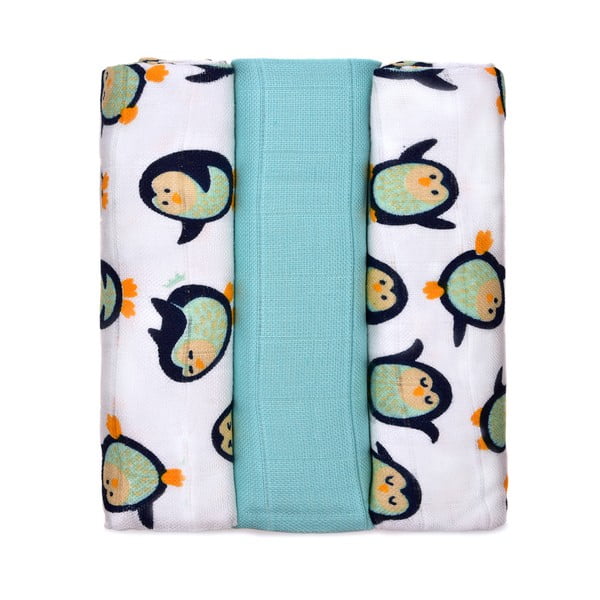 Penguins 3 db textilpelenka, 70 x 70 cm - T-TOMI