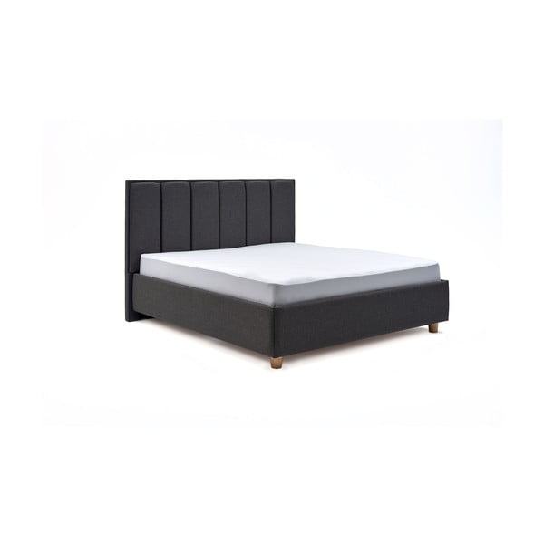 Wega sötétszürke kétszemélyes ágy ágyráccsal és tárolóhellyel, 180 x 200 cm - AzAlvásért