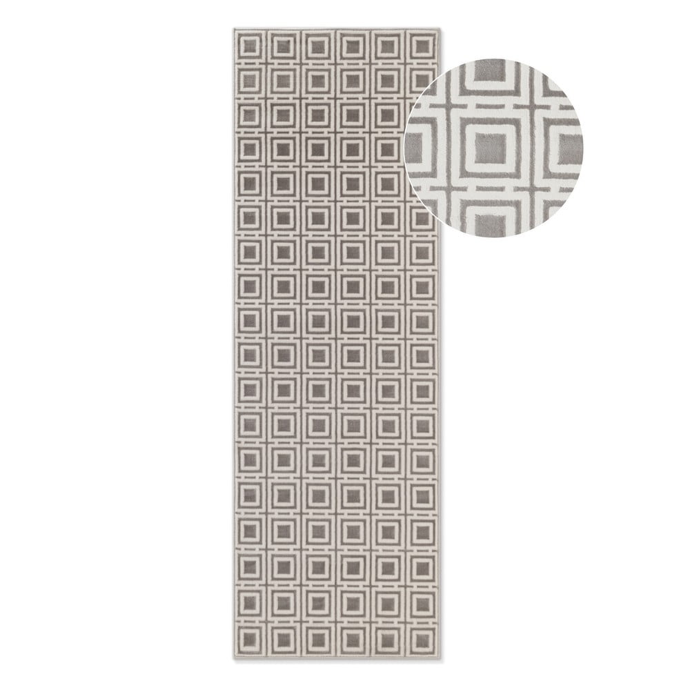 Szürke-krémszínű futószőnyeg 80x240 cm Perles Howlite – Elle Decoration