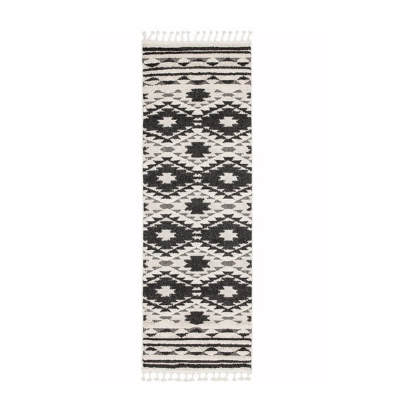 Taza fekete-fehér szőnyeg, 80 x 240 cm - Asiatic Carpets