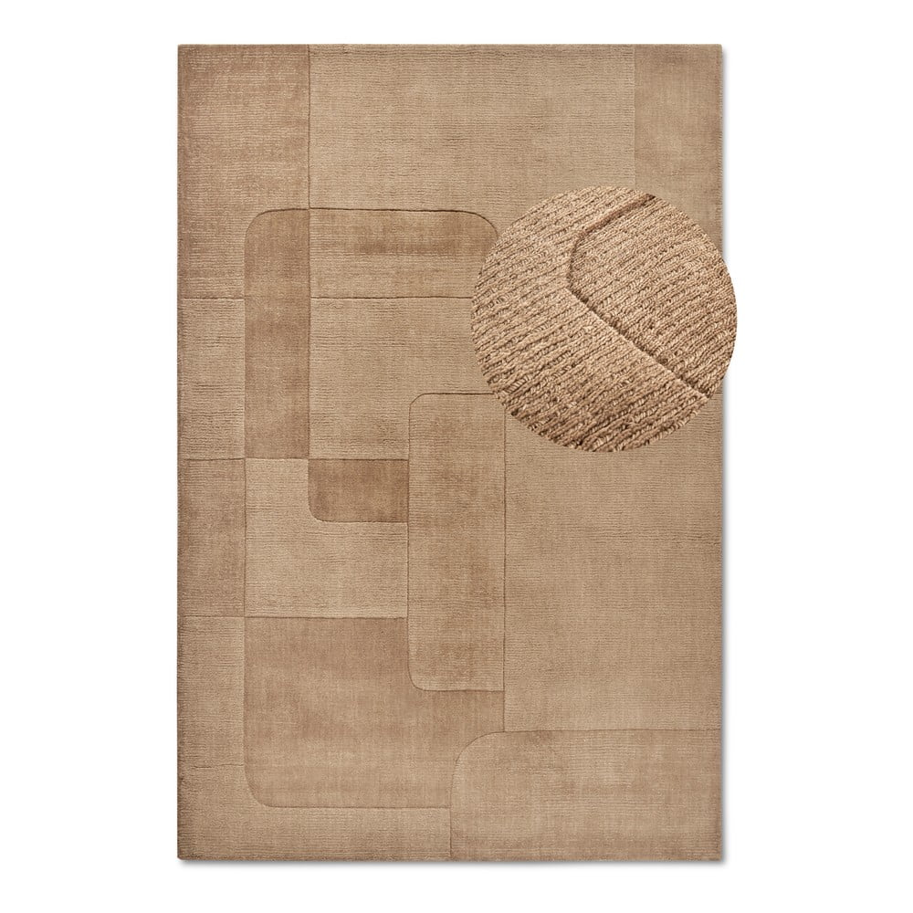 Bézs kézi szövésű gyapjú szőnyeg 120x170 cm charlotte – villeroy&boch