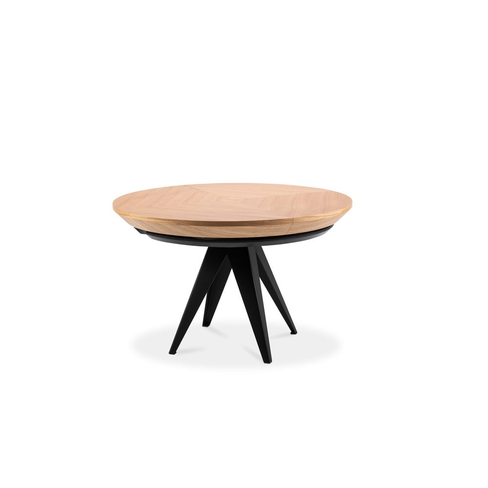 Magnus bővíthető étkezőasztal fekete fémlábakkal, ø 120 cm - windsor & co sofas