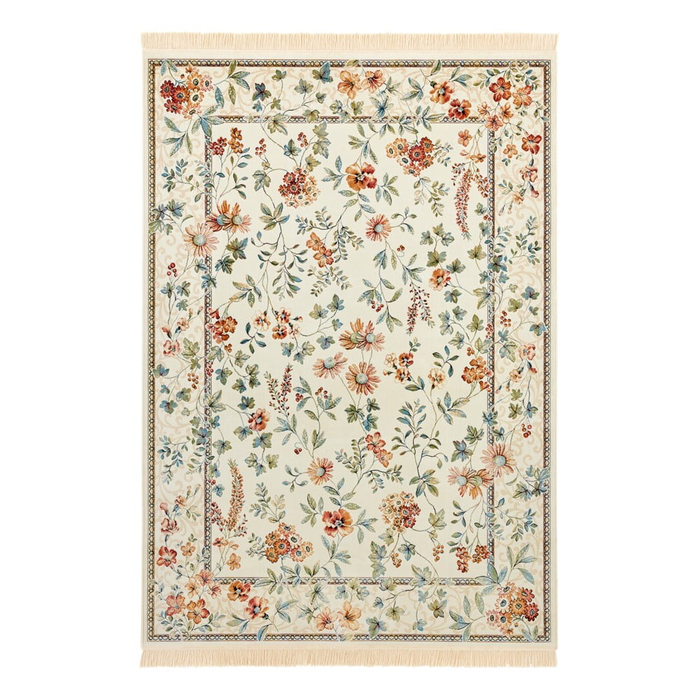 Krémszínű viszkóz szőnyeg 160x230 cm oriental flowers – nouristan