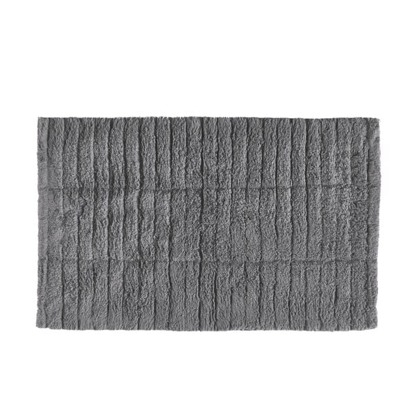 Tiles szürke pamut fürdőszobai kilépő, 80 x 50 cm - Zone