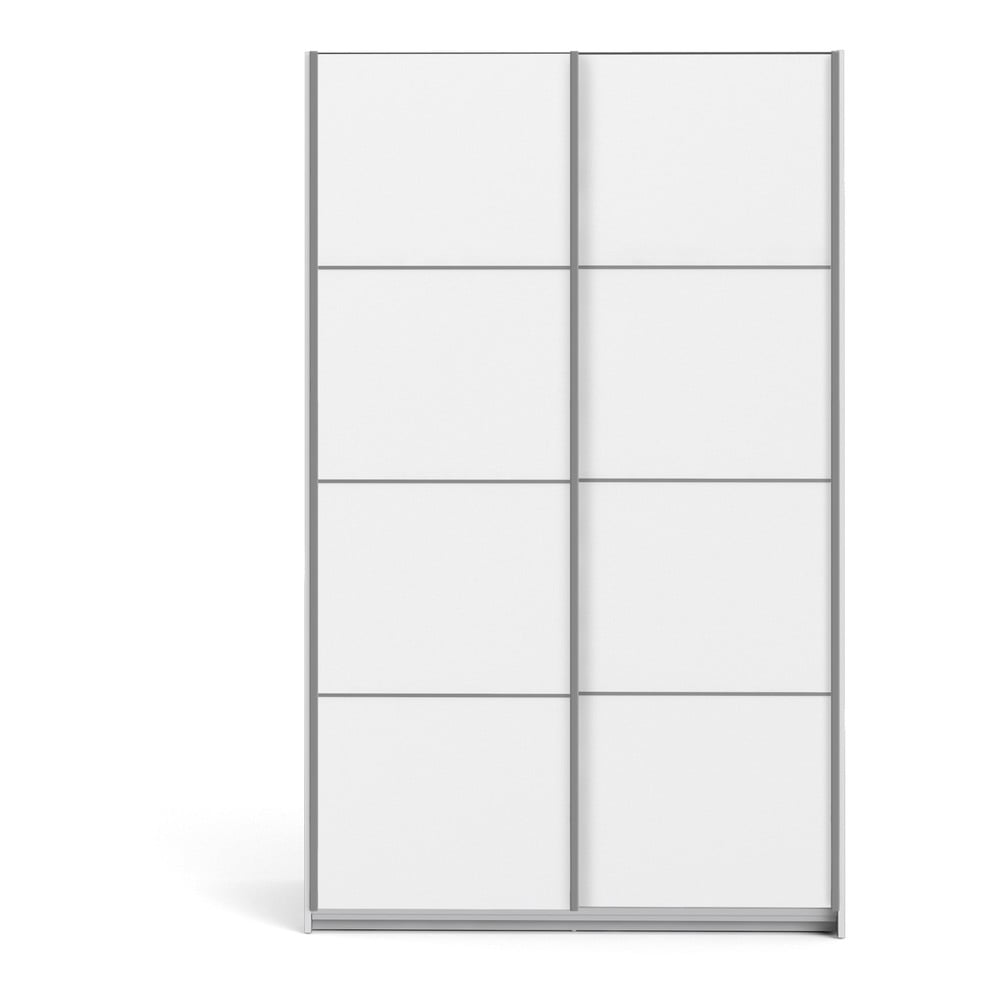 Verona fehér ruhásszekrény tolóajtókkal, 122 x 202 cm - Tvilum