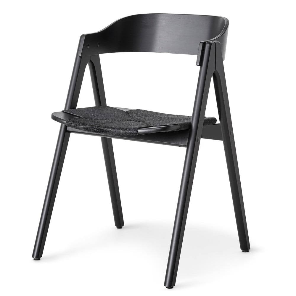 Hammel furniture mette fekete bükkfa étkezőszék fekete rattan ülőfelülettel - findahl by hammel