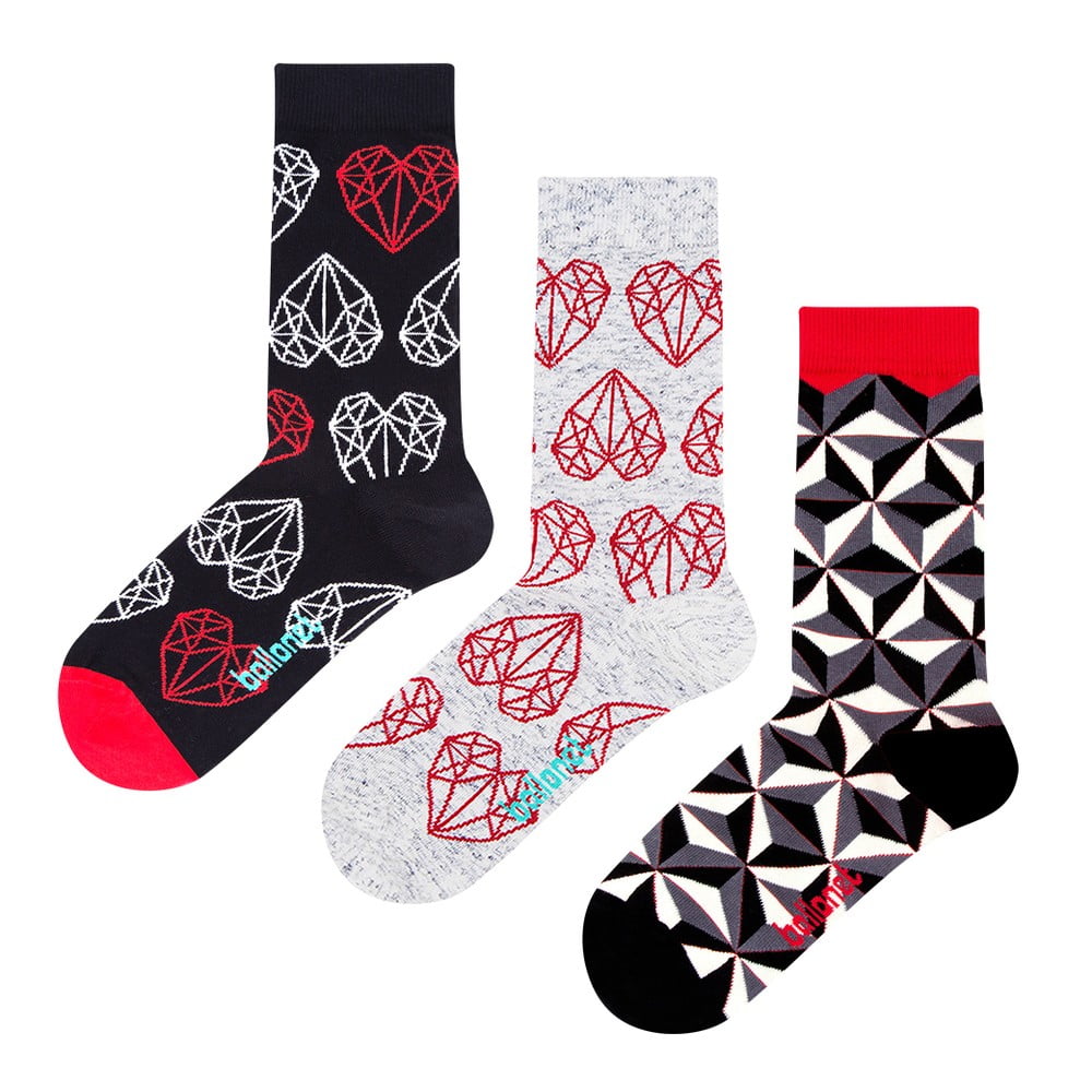 Black & White 3 pár zokni ajándékcsomagolásban, méret 36 - 40 - Ballonet Socks