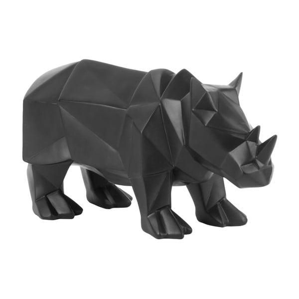 Origami Rhino matt fekete szobor - PT LIVING