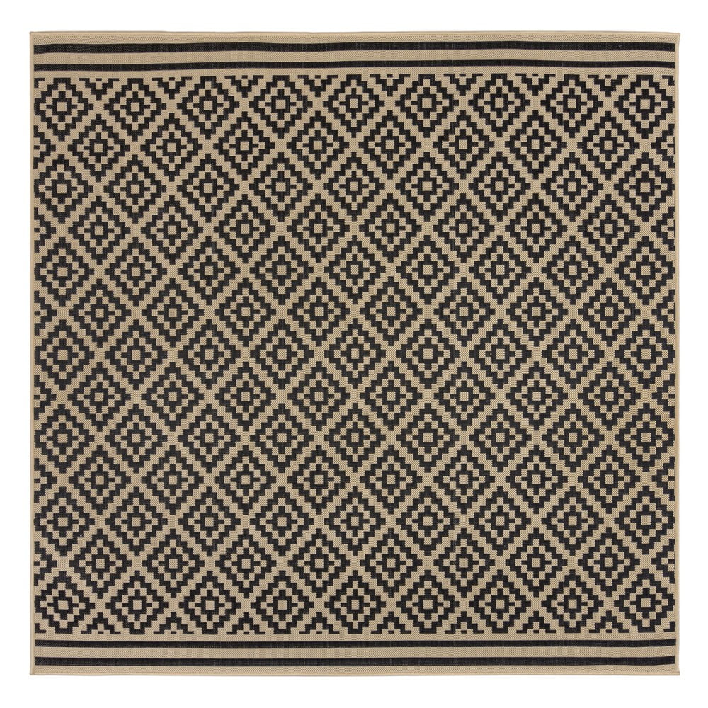 Fekete-bézs kültéri szőnyeg 200x200 cm Moretti - Flair Rugs
