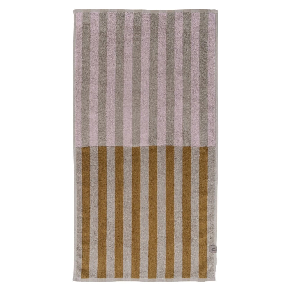 Barna-bézs organikus pamut törölköző 50x90 cm Disorder – Mette Ditmer Denmark