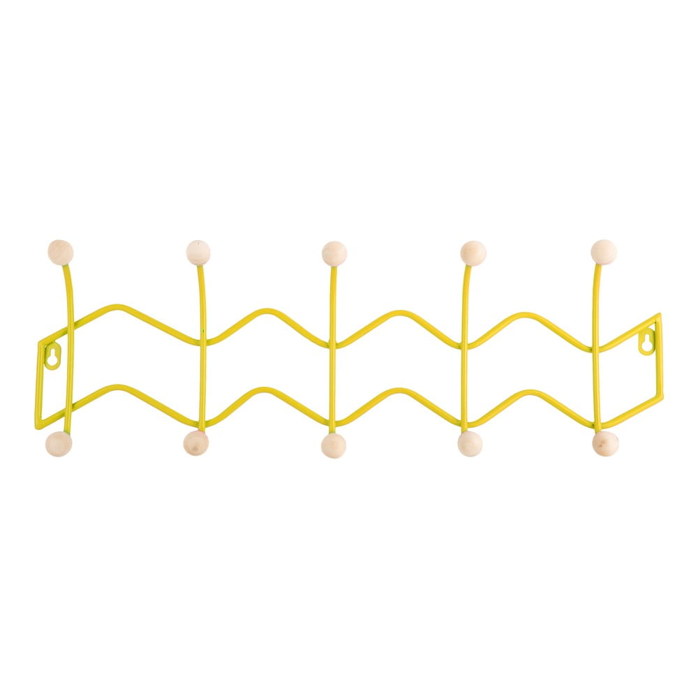 Sárga fém fali fogas 61 cm Zig Zag – PT LIVING