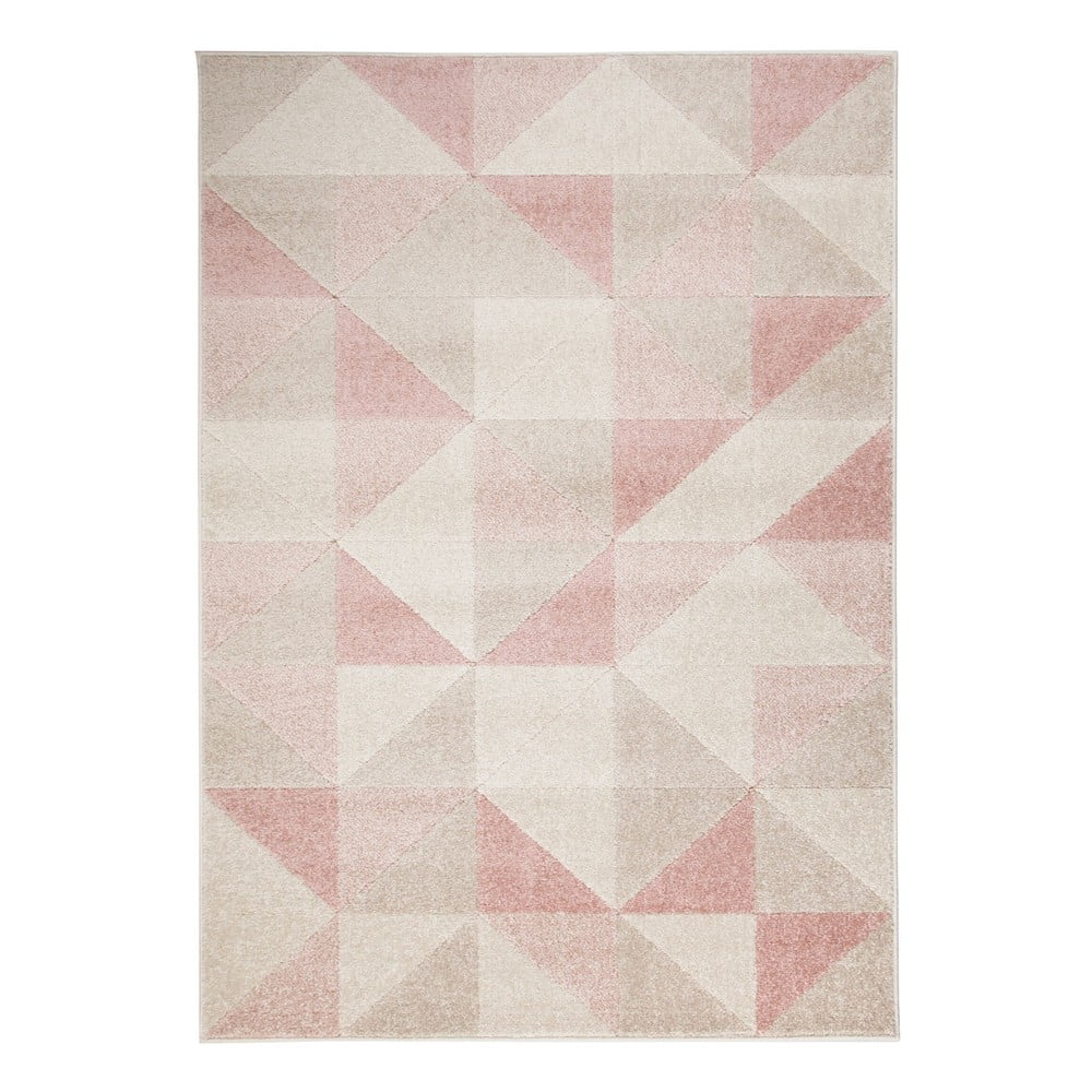 Urban Triangle rózsaszín szőnyeg, 133 x 185 cm - Flair Rugs