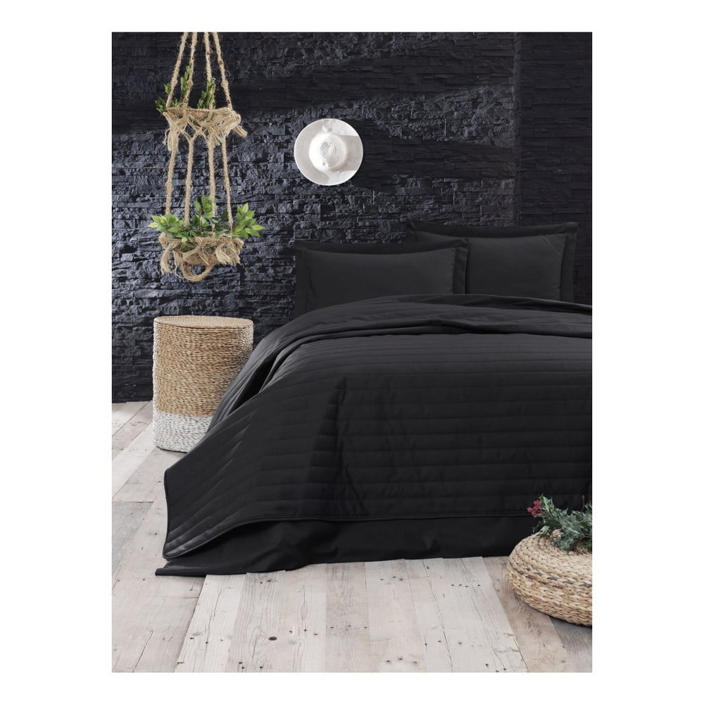 Monart fekete steppelt könnyű ágytakaró, 220 x 240 cm - Mijolnir