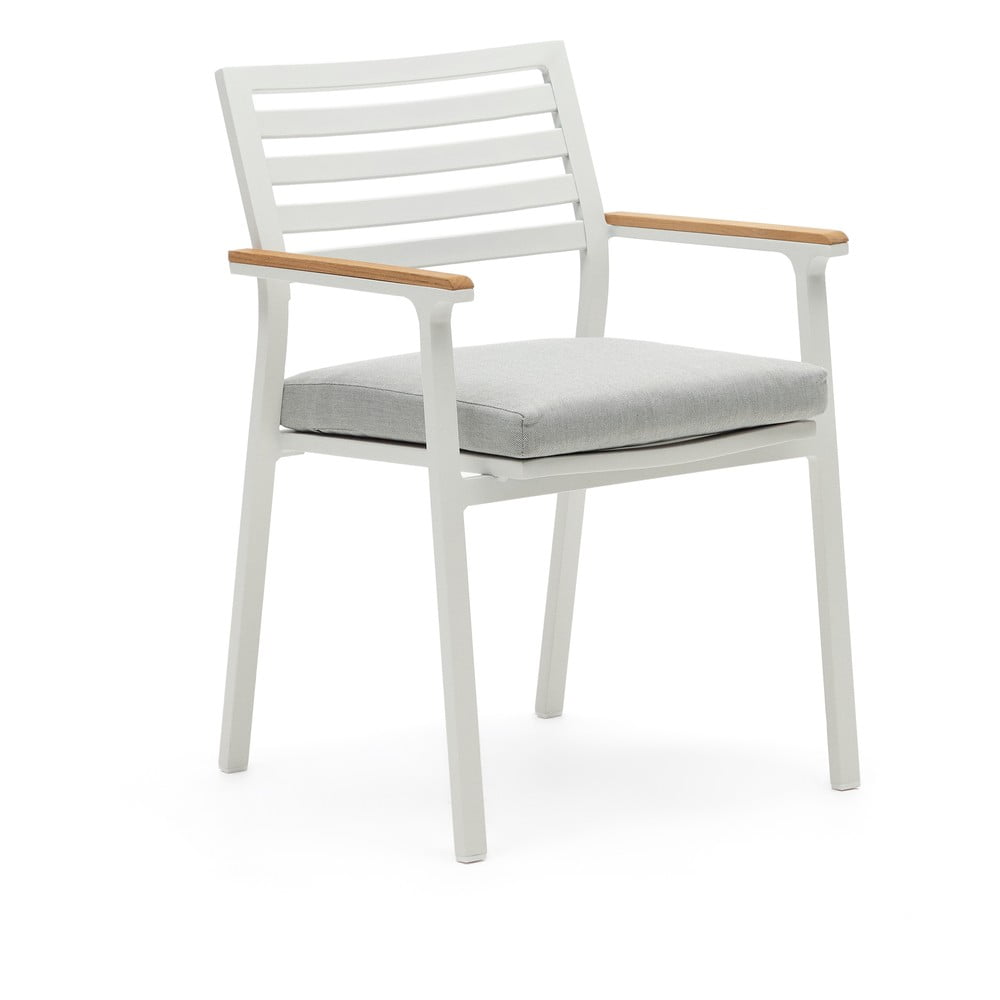 Fehér fém kerti szék bona – kave home