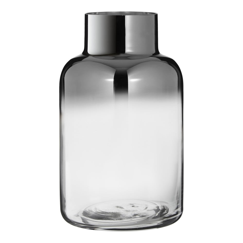 Uma kézzel fúvott ezüstszínű üveg váza, magasság 27 cm - Westwing Collection