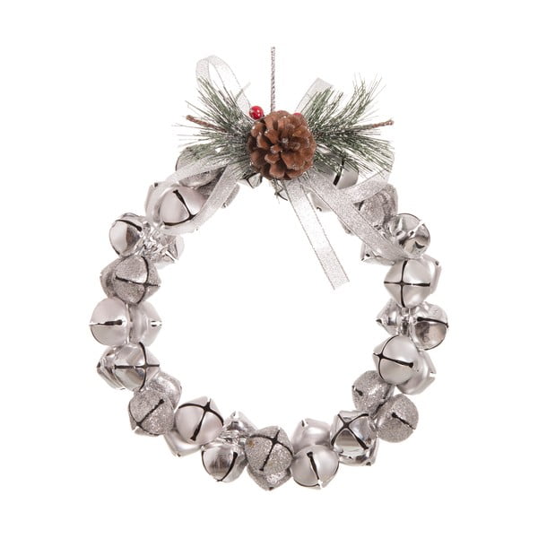 Cascabeles ezüstszínű függő karácsonyi koszorú - Unimasa