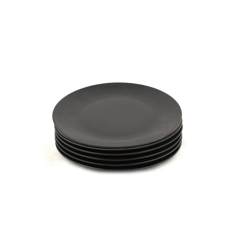 Matt fekete kerámia tányér készlet 6 db-os ø 25 cm – Hermia