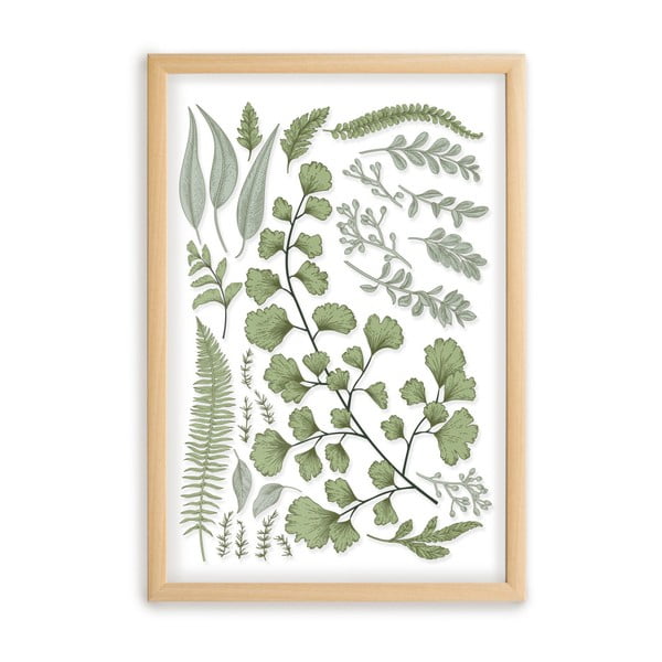 Leafes Collection kép borovi fenyő kerettel, 50 x 70 cm - Surdic