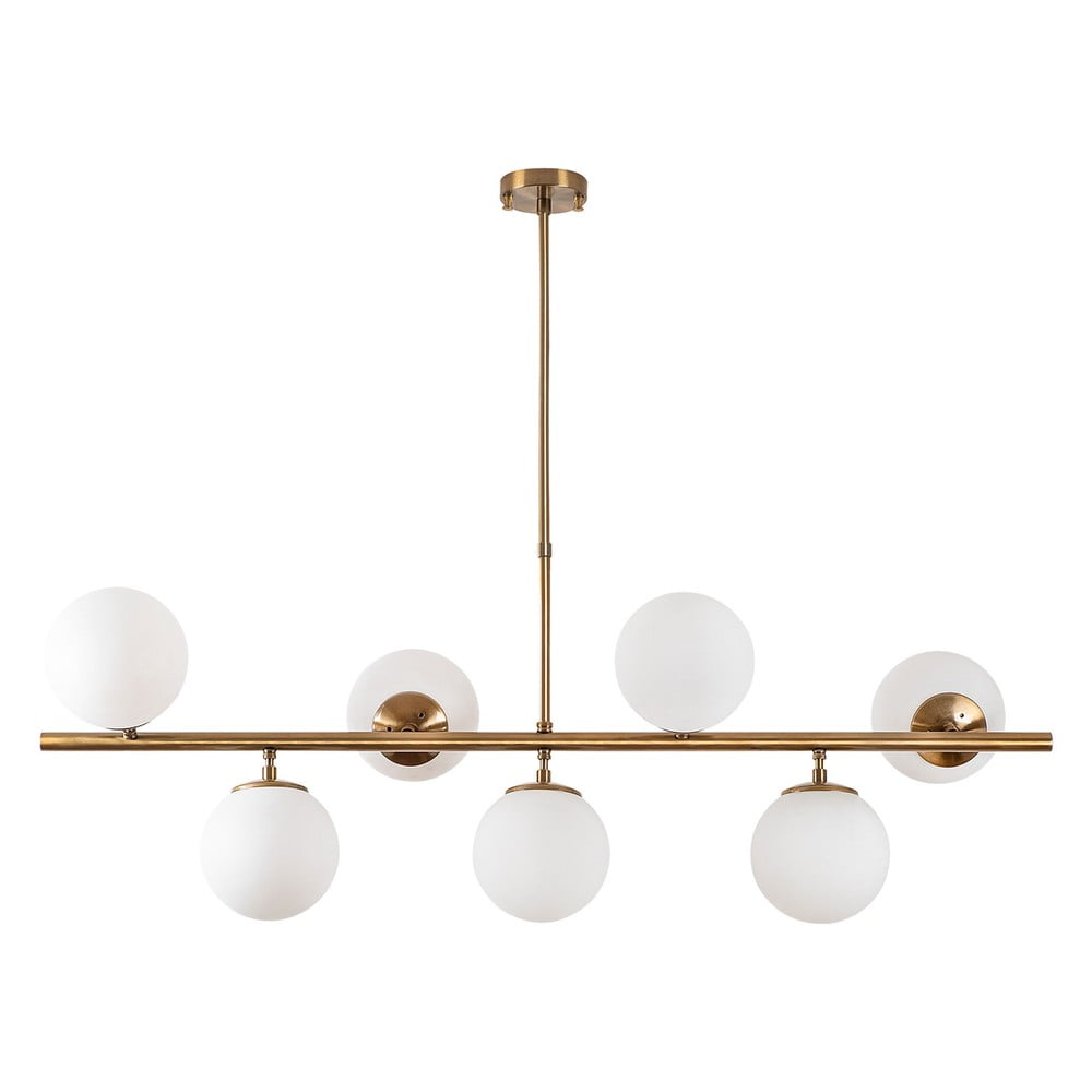 Fehér-aranyszínű mennyezeti lámpa üveg búrával 40x113 cm Fazli – Opviq lights