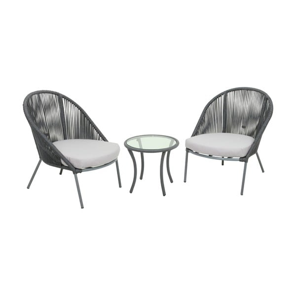 Piräus 2 db kerti szék és 1db asztal rozsdamentes acélból - ADDU
