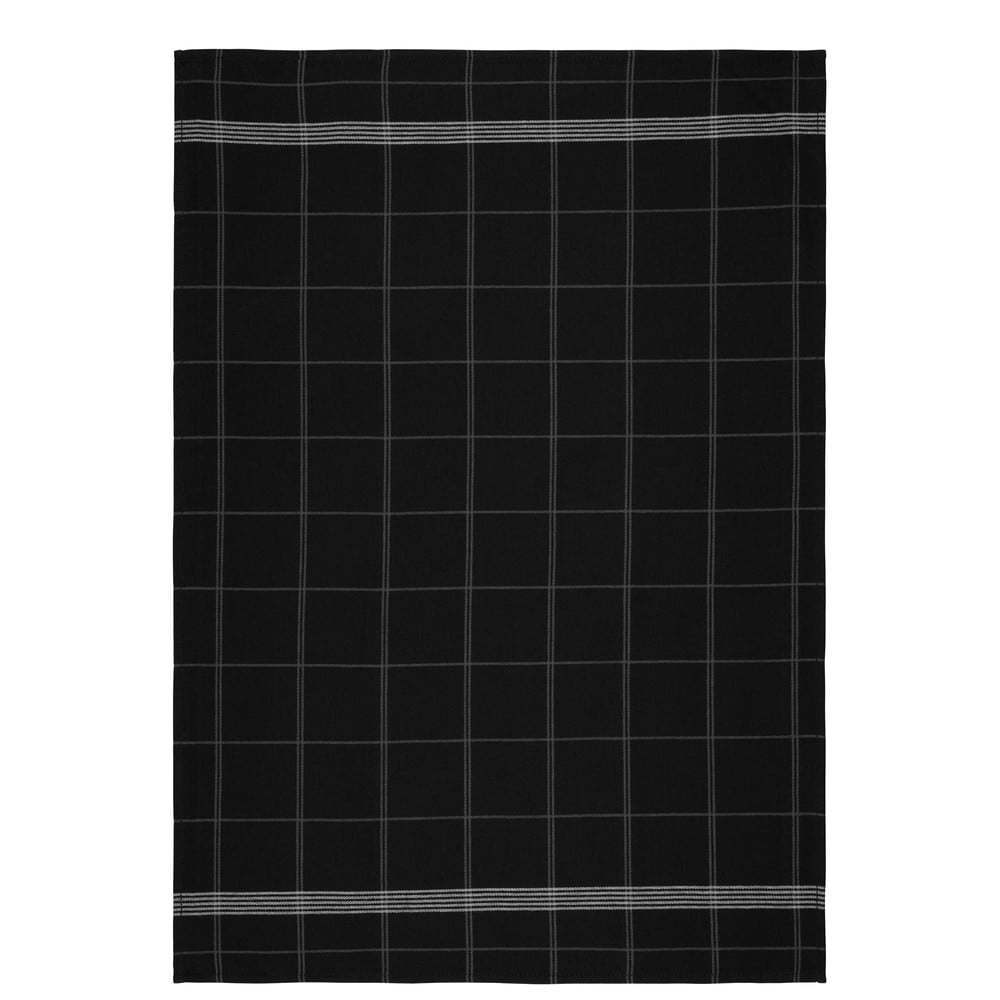 Geometric fekete pamut konyharuha, 50 x 70 cm - Södahl