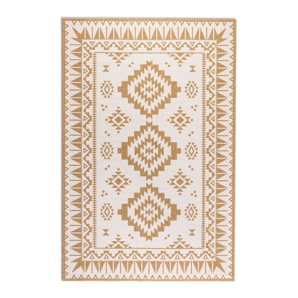 Okkersárga-krémszínű kültéri szőnyeg 200x290 cm gemini – elle decoration