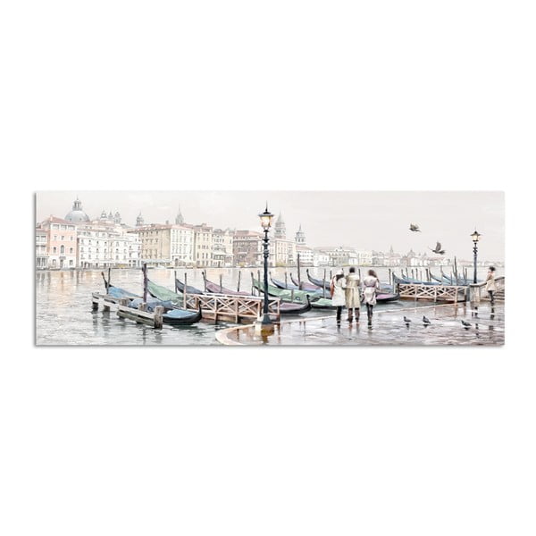 Canvas Watercolor Venezia Gondole fali kép, 45 x 140 cm - Styler
