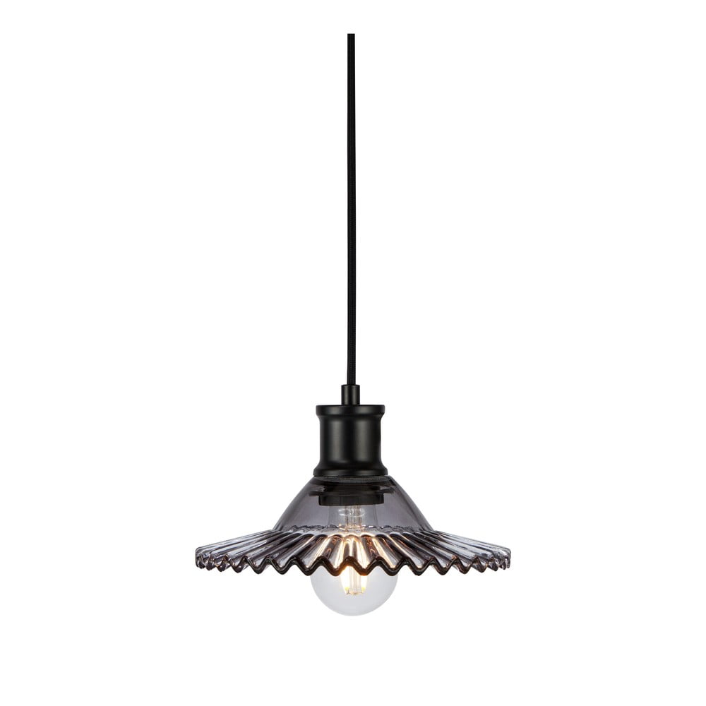 Fekete függőlámpa üveg búrával ø 21,5 cm Novia – Markslöjd