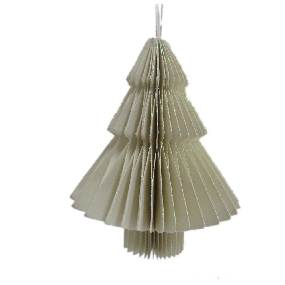 Világosszürke papír karácsonyi dísz, fenyőfa, magasság 10 cm - Only Natural