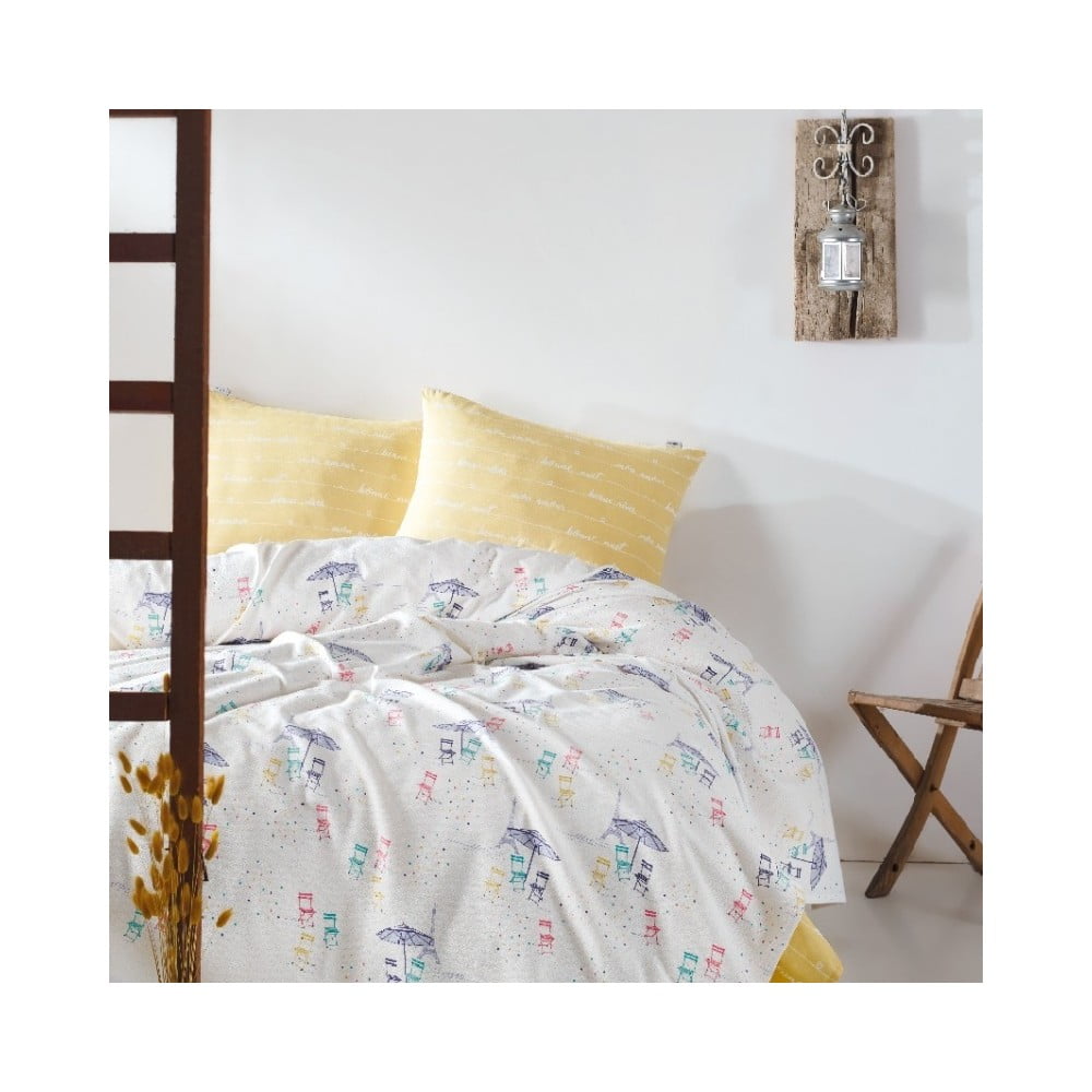 Frost pamut ágytakaró lepedővel egyszemélyes ágyhoz, 160 x 220 cm