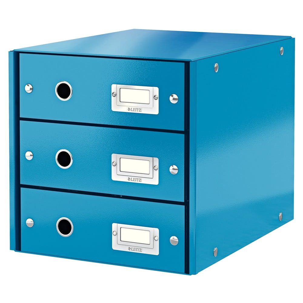 Office kék 3 fiókos doboz, 36 x 29 x 28 cm Click&Store - Leitz
