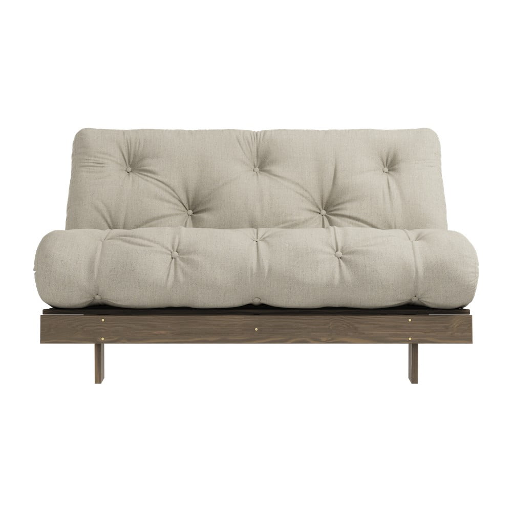 Bézs len kinyitható kanapé 140 cm Roots – Karup Design